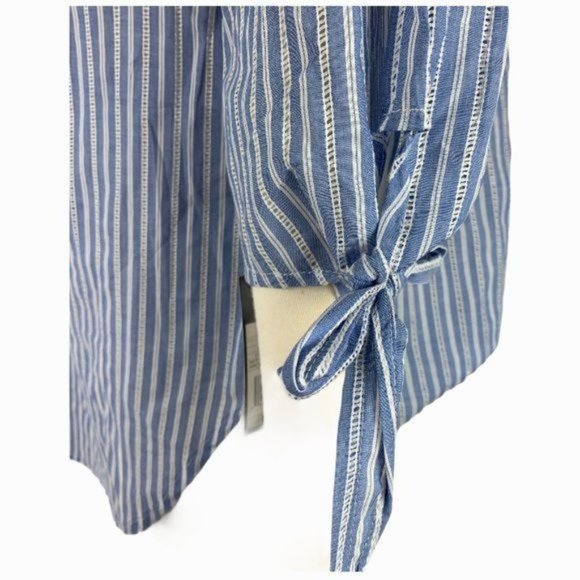 Mossimo Large Top NWT Off Shoulder Blue Stripe Blouse - Picture 3 of 6